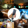 High Power Rechargeable LED Flashlight With Side Light, Torch Light For Outdoor Camping, Hiking Light High Light Flash Light