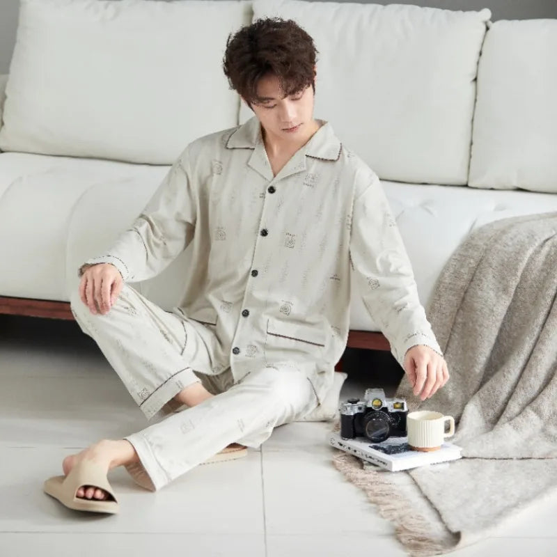 Pajama long sleeved comfortable men's spring and autumn | SAMAG