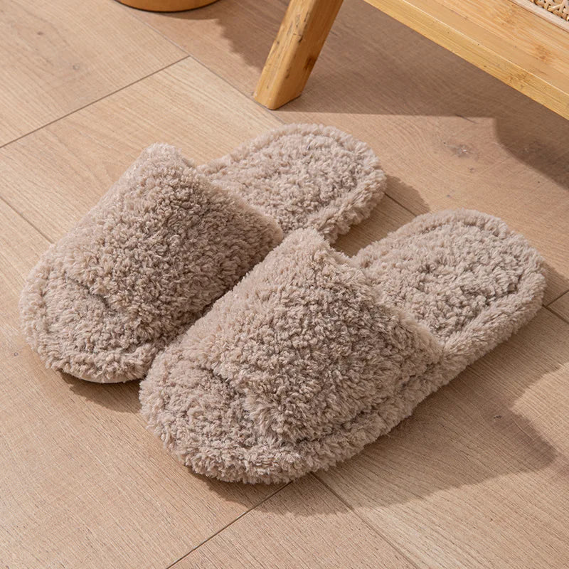 Casual Fluffy Women's Slippers Home Luxury Designer Woman Shoes Flats Fashion Fuzzy Fur Slides New Winter Plush Elegant Footwear