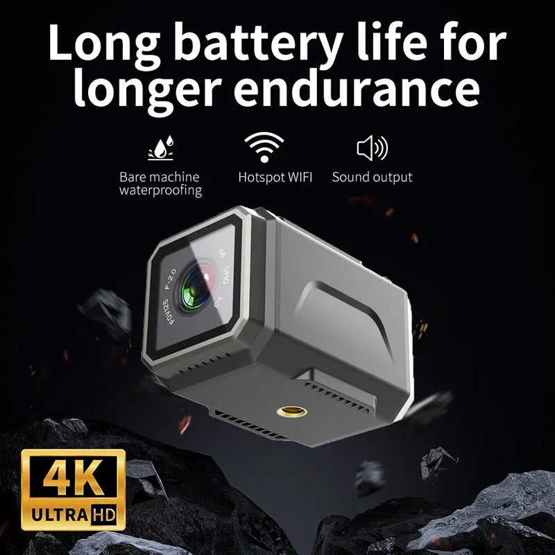 HD 4K 2K Digital Cycling Camera Small Outdoor Action Sports DV Waterproof Helmet Camorder Bicycle Recorder Clip Mini Body Camera