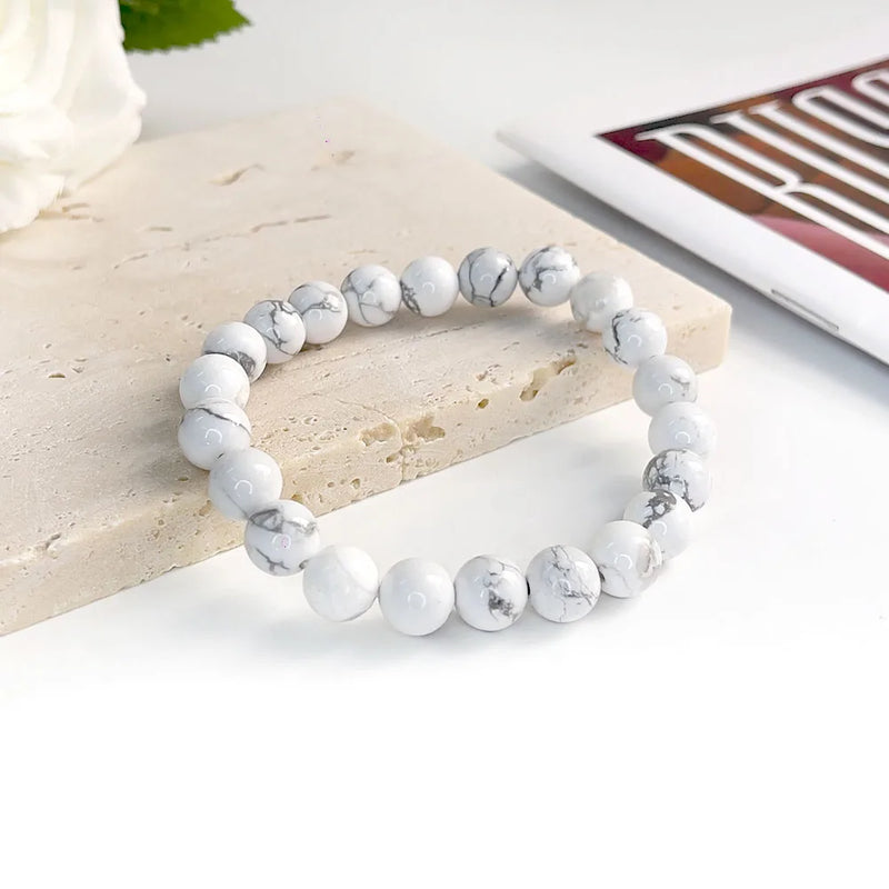 Natural Stone Beads Bracelet For Women Men Agate Crystal Quartzs Aquamarines Jades Jewelry Agates Elastic Bangle Bracelets 6 8mm