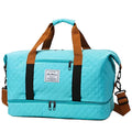 Convenient Shoe Pocket Motorbike Travel Bag Quilted Fabric, Lightweight Carry-on Duffle for Outdoor Weekend Short Trips