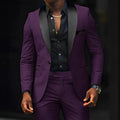Men's slim-fit Suit 2-piece Wedding Groom Tuxedo Shawl | SAMAG