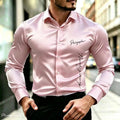 Men's Satin Silk Shirt Luxurious Letter Printed | SAMAG