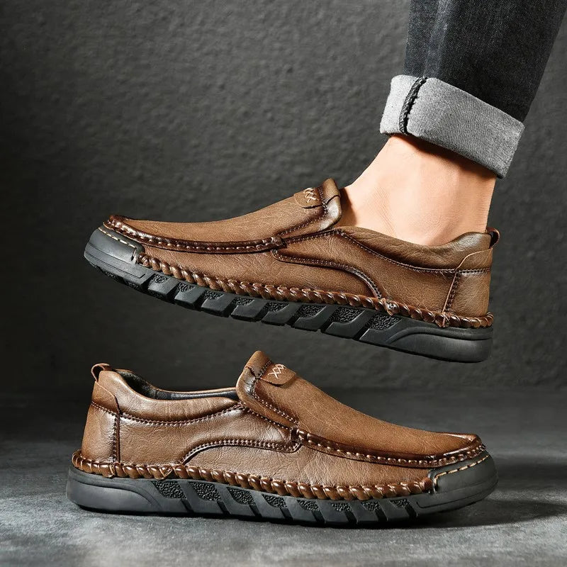 DIMANYU Men Loafers Slip‑on Casual Shoes Non‑Slip Genuine Leather  Walking Loafers Male Daily Outdoo Leather Footwear
