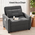 Convertible Sleeper Sofa Bed 3-in-1 Adjustable Linen Fabric Small Space Grey Customized