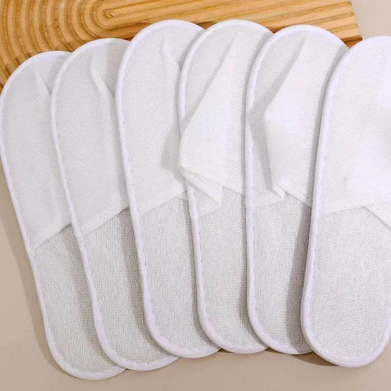 40pairs 2026 White Hotel Slipper Unisex Disposable Slippers for Home Guests Non-Slip Bathroom Spa Slippers Shoes for Men Women