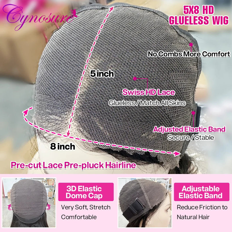Cynosure 13x6 HD Lace Frontal Wig Preplucked Glueless Wig Human Hair Ready to Wear 13x4 Body Wave Human Hair Wigs for Women