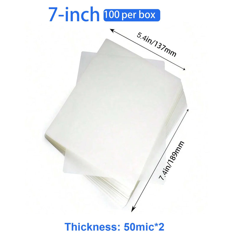 Multi-Size Thermal Laminating Bags: A4/A5/Letter Size Clear Glossy Sheets, Rounded Corners Heat Seal for Office School Home Holi