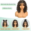 IPARTY Synthetic 4x4 Lace Front Wig 14inch Curly Faux Locs Braided Wig Large Parting Space Twist Dreadlock Wigs for Black Women