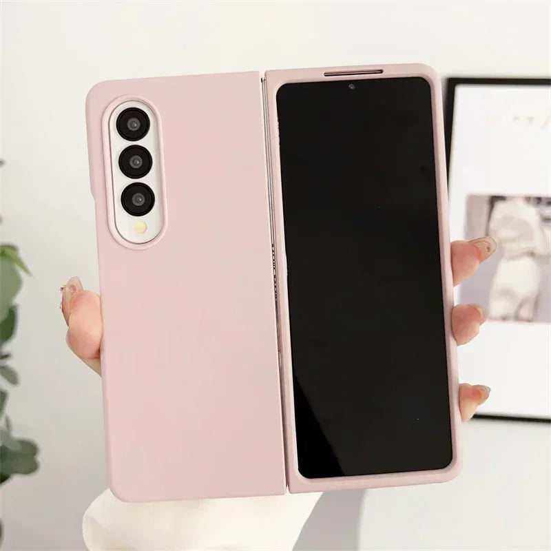 Original Silky-Touch Anti-Fingerprint Plain Phone Case for Samsung Galaxy Z Fold 8 Ultra 7 6 5 4 3 2 Skin Feel Shockproof Cover
