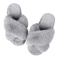 Comwarm Women's Cross Band Fuzzy Slippers Fluffy Open Toe House Slippers Cozy Plush Bedroom Shoes Indoor Outdoor Fur Sandals