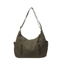 Summer Women Solid Color Shoulder Bag Fashion Lightweight Versatile Travel Crossbody Bag Commuter Nylon Large Capacity Hobo Bag