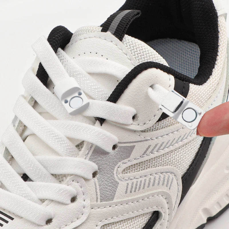 Metal Lock Magnetic Shoelaces Flat Sports Enthusiasts No Tie Shoe Laces Safe And Reliable Lazy Shoelace Rubber Band Shoestrings