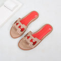 Women's slippers Roman flat heel non-slip elegant slimming look, breathable versatile flat bottom sandals shoes Summer