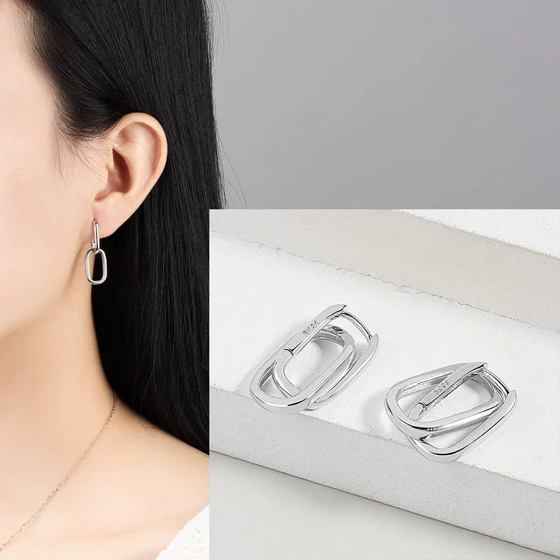 VENTFILLE 925 Sterling Silver CZ Star Moon Asymmetric Hoop Earrings for Women Girls Gold Silver Color Party Jewelry Gifts