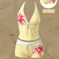 Women Bikinis Set Vintage Striped Floral Tankini Swimsuit | SAMAG