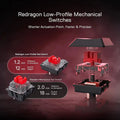 Redragon K618 Horus Wireless RGB Mechanical Keyboard, Bluetooth/2.4Ghz/Wired Tri-Mode Low Profile Gaming Keyboards