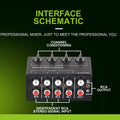 Portable CX400 Passive Stereo Mixer 4-Channel Small Audio Mixer Stereo Dispenser with RCA Inputs For Live Studio DJ Equipment