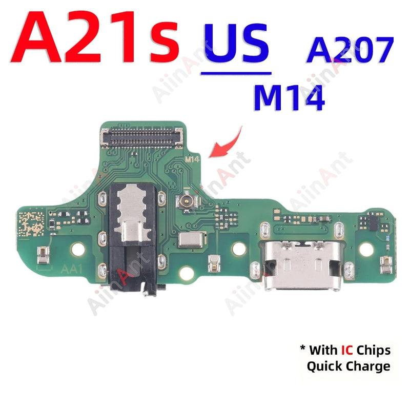 Dock USB Charger Board Port Connector Charging Flex Cable For Samsung Galaxy A20 A21 A22 A23 A24 A25 A26 A21S A202F A207F US EU