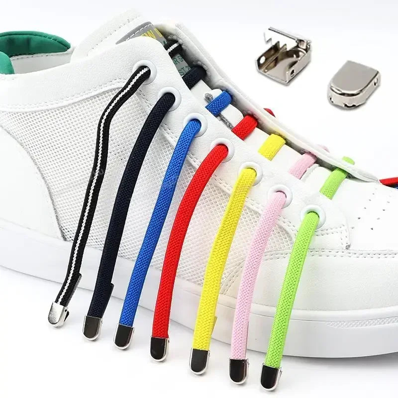 No Tie Shoe Laces Elastic Laces Sneakers 8MM Widened Flat Elastic Shoelaces Adult Quick Shoe Lace Rubber Bands for Shoes