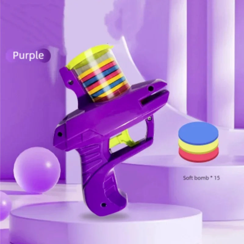 Interactive Cat Dog Toy Set with Colorful Flying Discs Pet Gun Launcher for Kitten Indoor Outdoor Training Chasing Fun