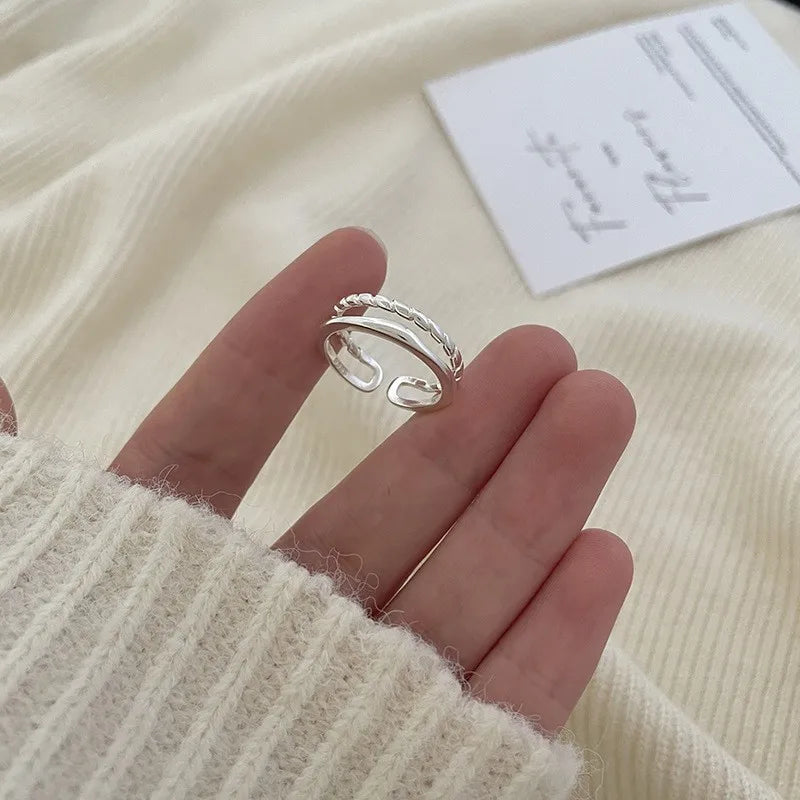 925 Sterling Silve Love Heart Hollowed Out Ring For Women Girl Extremely Fine Korea Ins Jewelry Gift Dropshipping