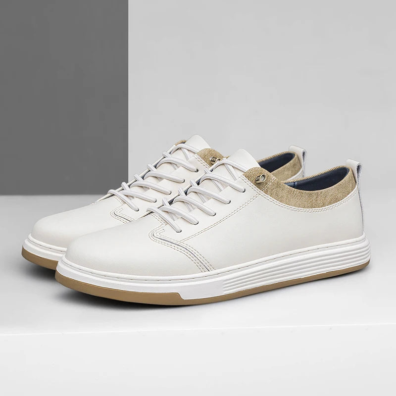 Men's Genuine Leather Business Shoes Handmade High Quality Casual Leather Oxford Business Work Shoes Coffee Lace-up Comfy Shoes