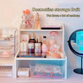 INS Desktop Storage Box 2 Layers Home Bedroom Dresser Skin Care Products Lipstick Shelf Study Stationery Books Sundry Organizer
