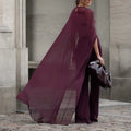 Womens High Low Polka Dot/Solid Color Sheer Cover-ups Summer Holiday O Neck Cape Blouse Female Jacekt Long Party Tops