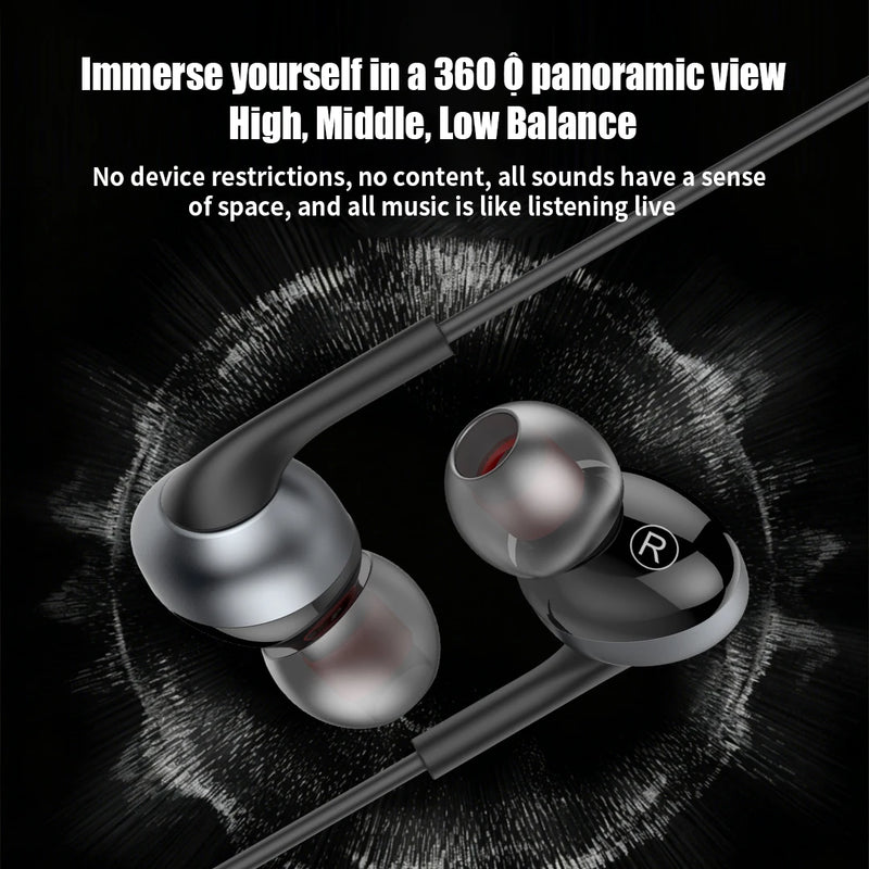 USB Type C in Ear Headphones HiFi Stereo Earphones With HD Mic Wired Earbuds For Samsung Galaxy S25 S24 S23 Wire Control Headset