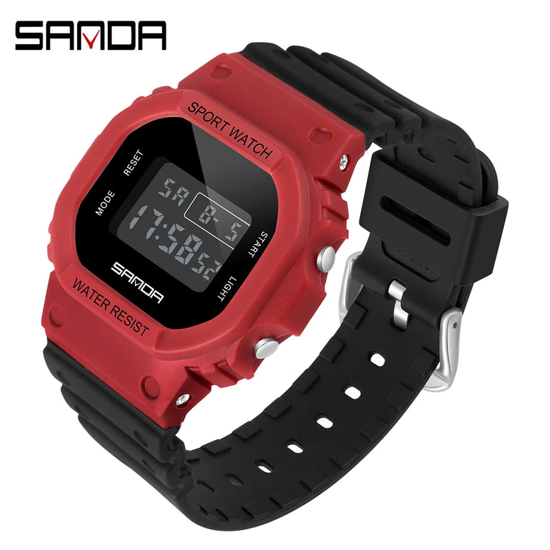 SANDA New Style Fashion Boys Girls Watches Waterproof LED Digital Watch Clock Lady G Style Sport Student Watch Relogio Feminino