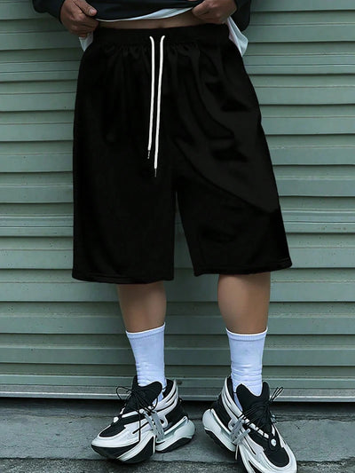 Men's Drawstring Waistband Loose Fit Shorts Sweat Long | SAMAG