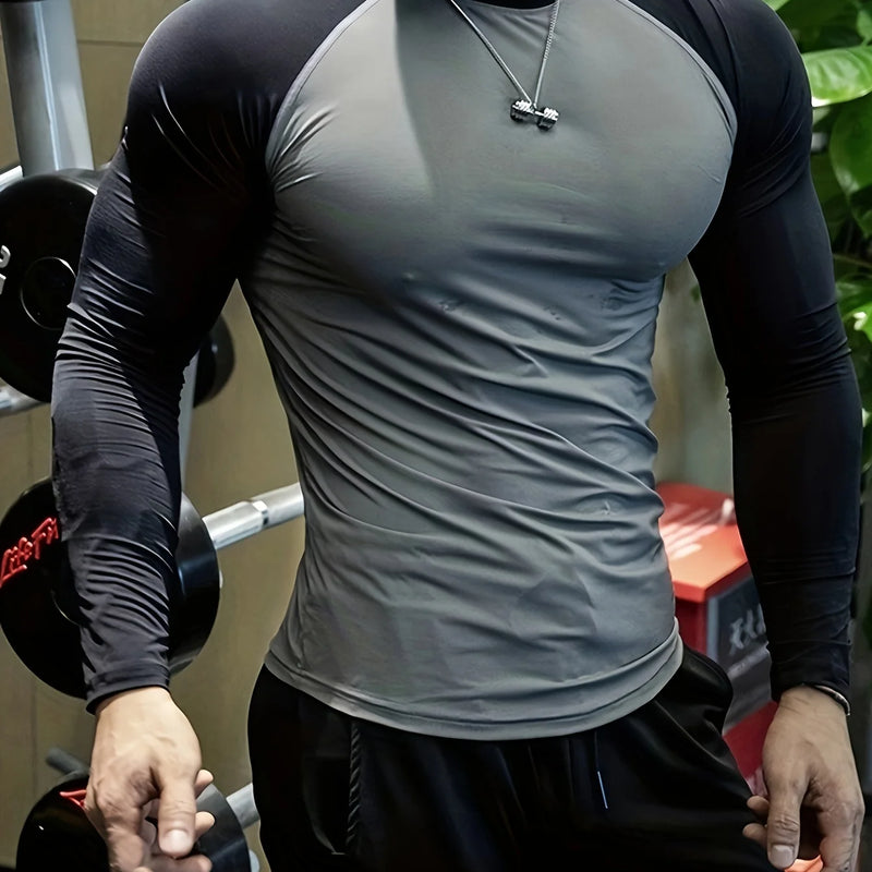 Men's quick drying soccer and basketball tight fitting top, high elasticity cycling compression training suit