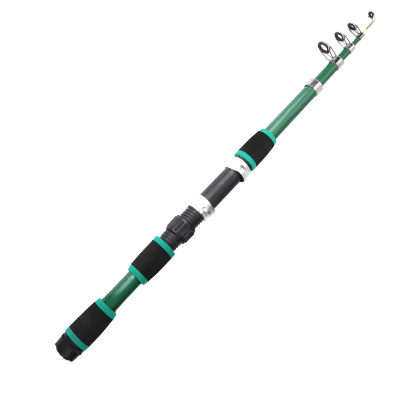 FTK 1.8M Portable Spinning Fishing Rod Reel Full Kits Carbon Fiber Carp Rod Wheel Travel Set Accessory