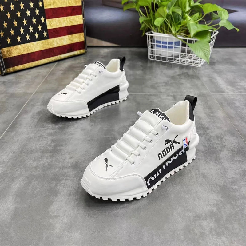 2026 New Men's Black Breathable Casual Shoes High Street Men's Lace-up Wear-resistant Casual Shoes Men's Shoes