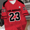 Men's Los Angeles 23 Basketball Jersey V-Neck Short-Sleeved Casual And Sports T-Shirt With Digital Print