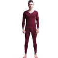 Element men thin cotton V-neck slim fit comfortable base coat long Johns basic thermal underwear set