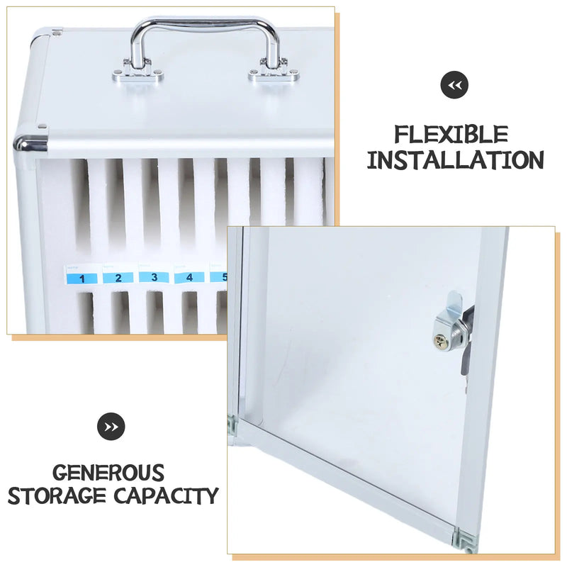 24 - Slot Metal Phone Jail Storage Cabinet Lockable Cell Box for Classroom Office Wall Mounted Portable - View 6 | SAMAG