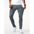 Street Elastic Jeans Men Denim Cargo Pants Wash Solid | SAMAG