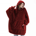 Winter Women Double-faced Fleece Hoodie Blanket Oversize | SAMAG