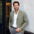 Men's Blazer Jacket Linen Tuxedo Single - Breasted Summer Casual Groomsmen For Wedding Pocket Clothes Office - View 2 | SAMAG