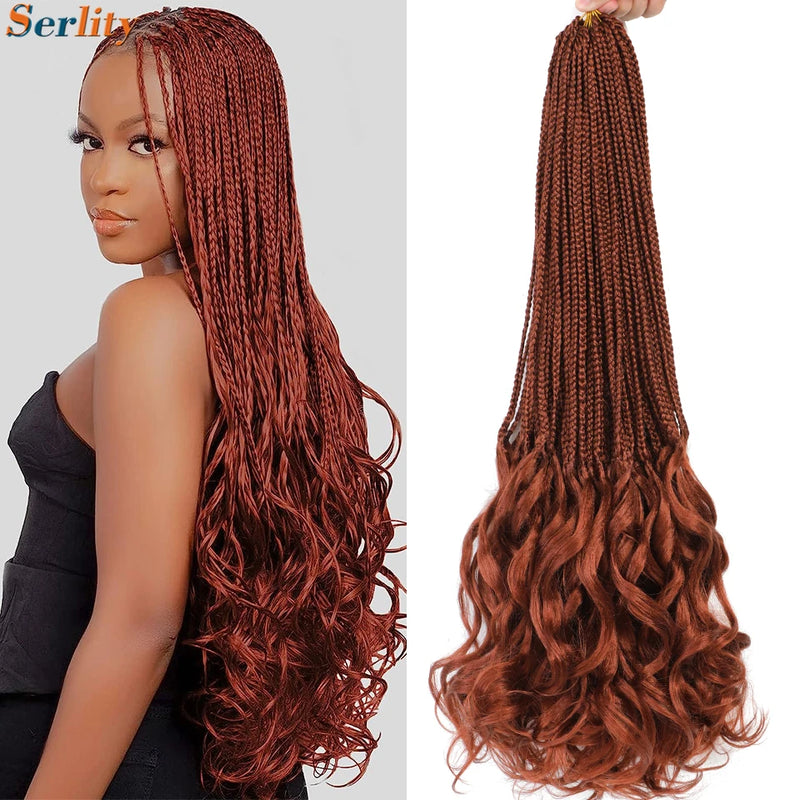 14 18 24 Inch French Curl Crochet Braids 1B 30 27 33 350 613 Bug 12 Colors Ombre Pre Braided Box Braids Crochet French Curl Hair