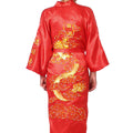 Sexy Men Satin Silky Chinese Dragon Kimono Bathrobe Pajamas Sleepwear Gown Bath Robes Man Fashion Nightgown