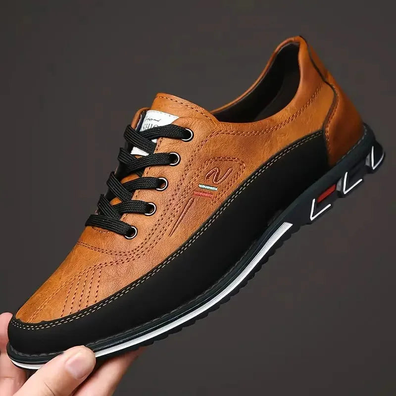 Men's Business Casual Shoes, Solid Color, Pvc Sole, Comfortable for All Seasons