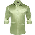 Solid Satin Shirts for Men Sage Green Black Yellow Red | SAMAG