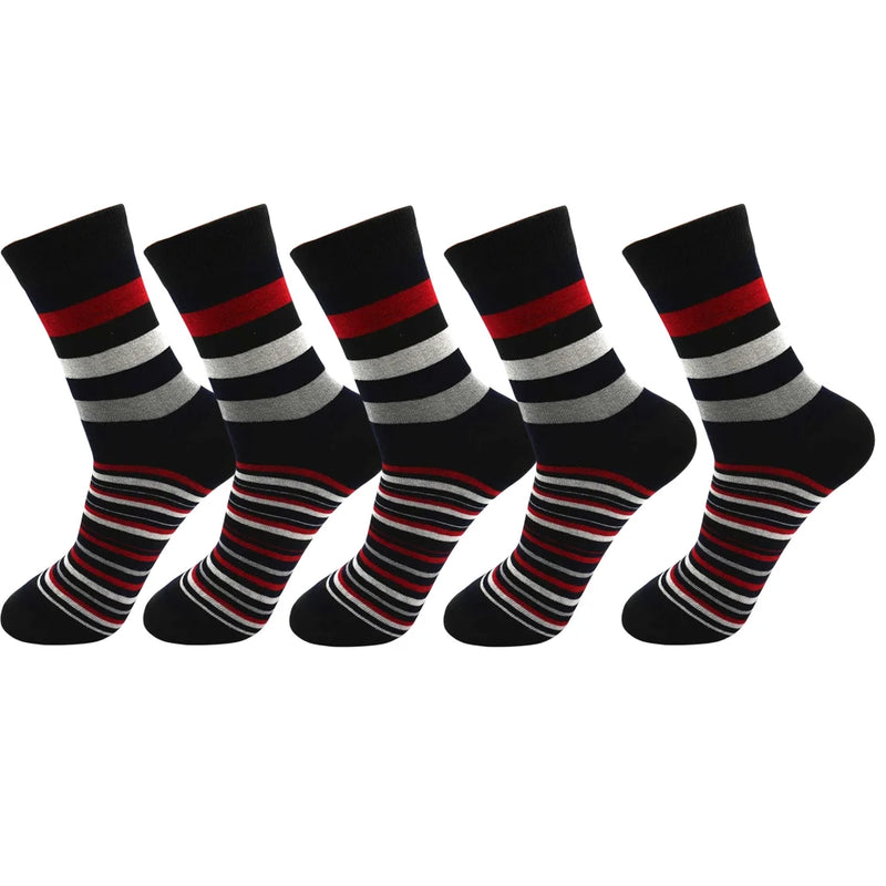 5 Pair Men's Striped Combed Cotton Socks Original Design | SAMAG
