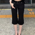 American Retro Low Waist Early Seven - Quarter Black Capri | SAMAG