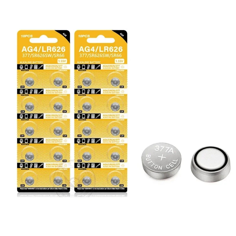 4-120PCS LR626 377 Alkaline Watch Battery AG4 SR626 177 626A 377A 1.55V Batteries For Toy Calculator Car Key Clock Button Cell