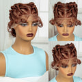 Full Lace Bantu Braided Wigs Synthetitc Short Handmade Knotless Braided Lace Wig Short Cornrow Braids Wigs for Black Women